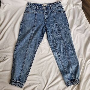 Madden Girl Acid Wash Denim Joggers Large